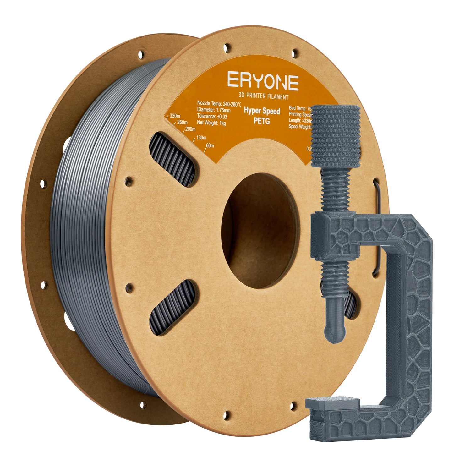 ERYONE 3KG High Speed PETG Filament 1.75mm +/- 0.03mm, 3D Printing Filament PETG Fit Most FDM Printer, 1kg (2.2LBS) / Spool