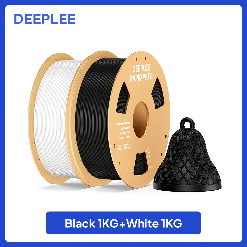 DEEPLEE Rapid PETG Filament 1.75mm 1KG 3d printing materials PETG Black Filament 1kg Fits for Most FDM 3D Printers DEEPLEE