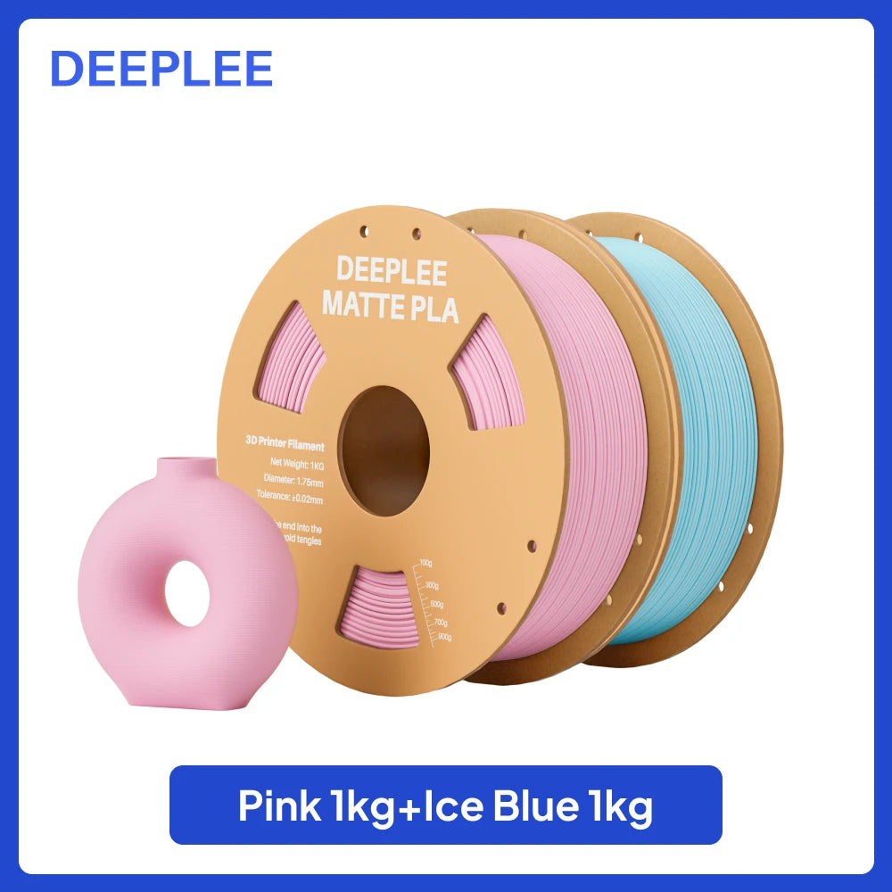 DEEPLEE Matte PLA Filament 1KG,1.75mm FDM 3D Printer Filament Dimensional Accuracy +/- 0.02mm, 1kg Carboard Spool (2.2lbs)