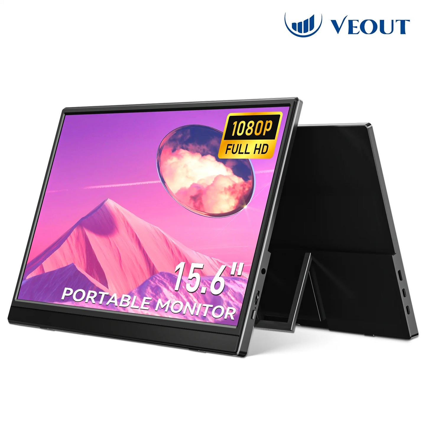 15.6 inch 60HZ Gaming Portable Monitor for Laptop ,16:9 1080P IPS Display LCD FHD External Second Computer Screen for Phone