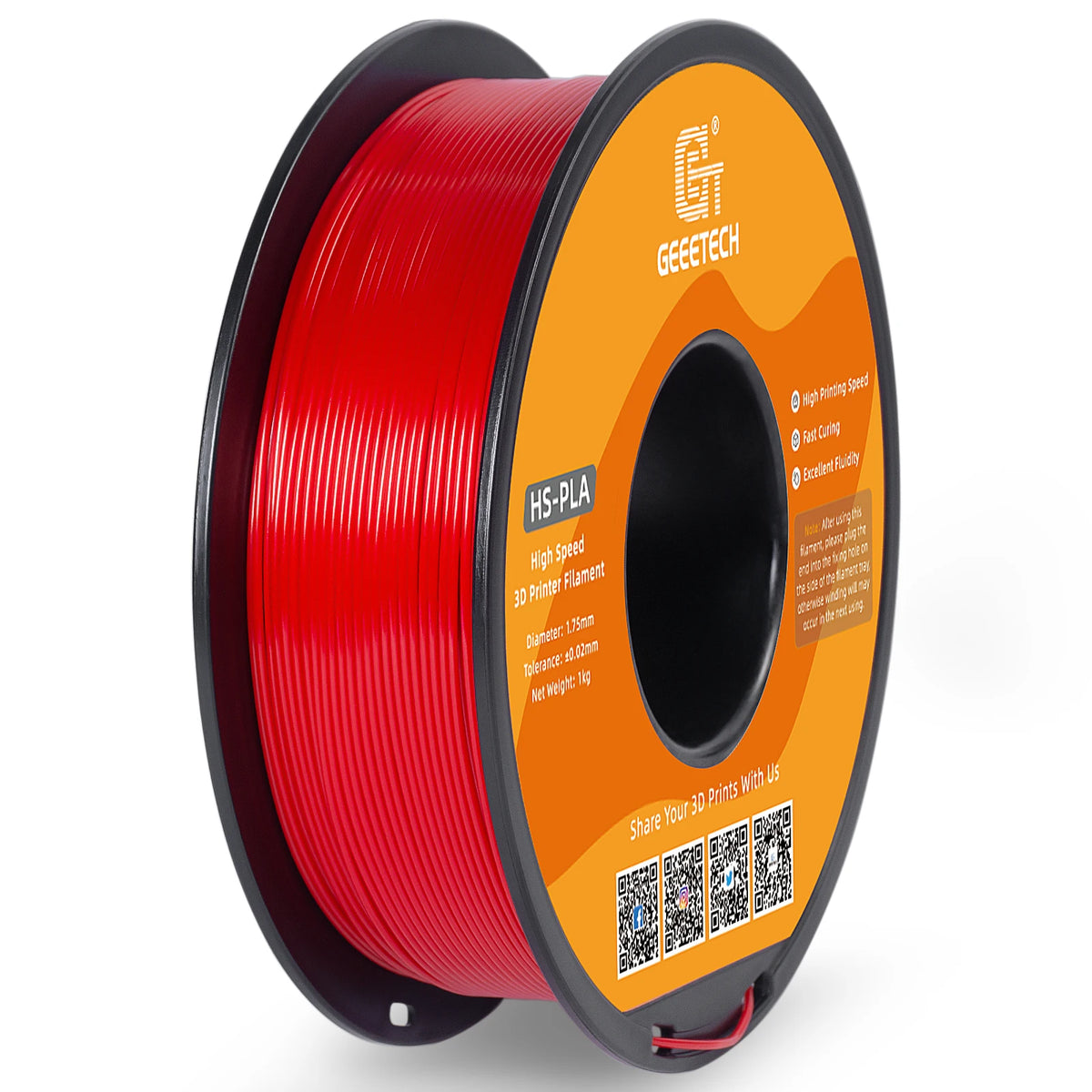 Spoolgee GEEETECH High-Speed PLA Filament 1.75mm 1kg 1 spool, Fast Curing, Bett ...