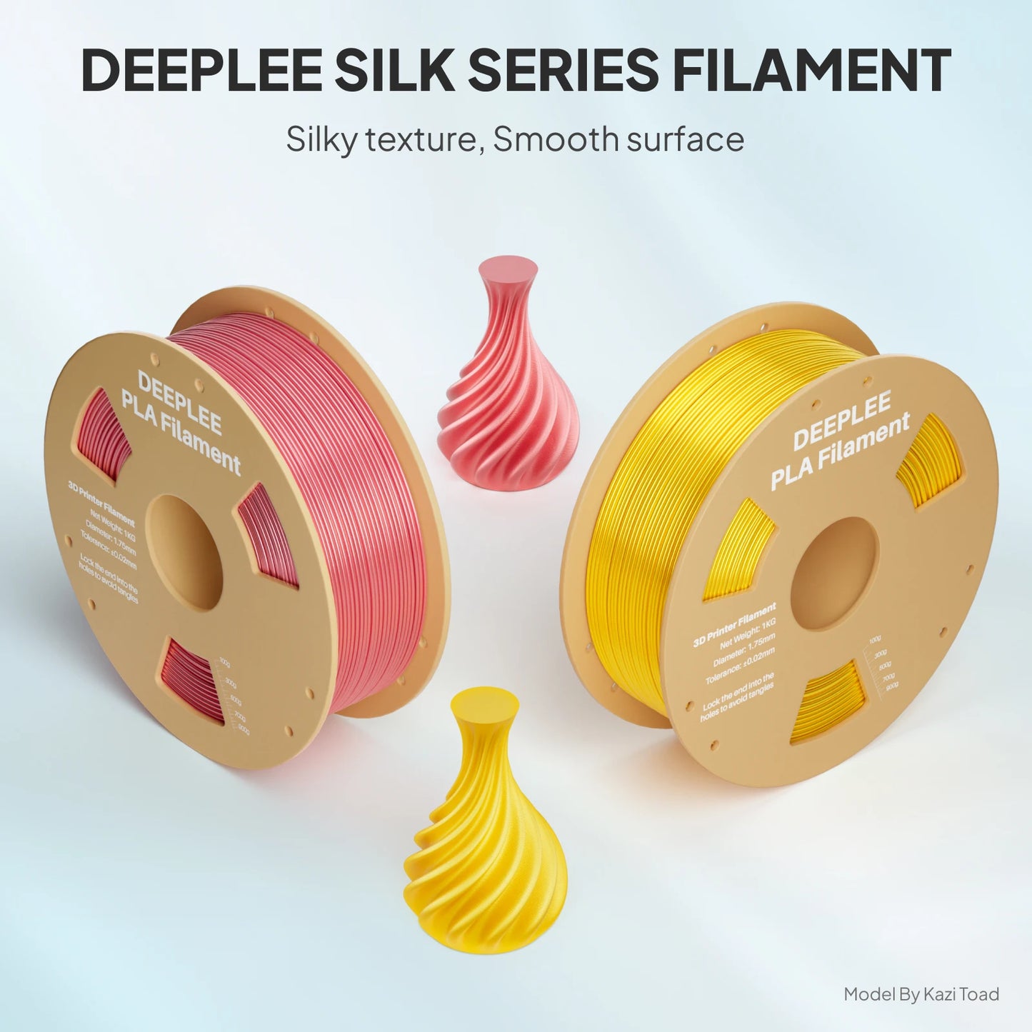 DEEPLEE 10KG Silk Filament PLA 1.75mm 3D Printer Filament for FDM 3D Printers Elegoo PLA for Elegoo Centauri Carbon