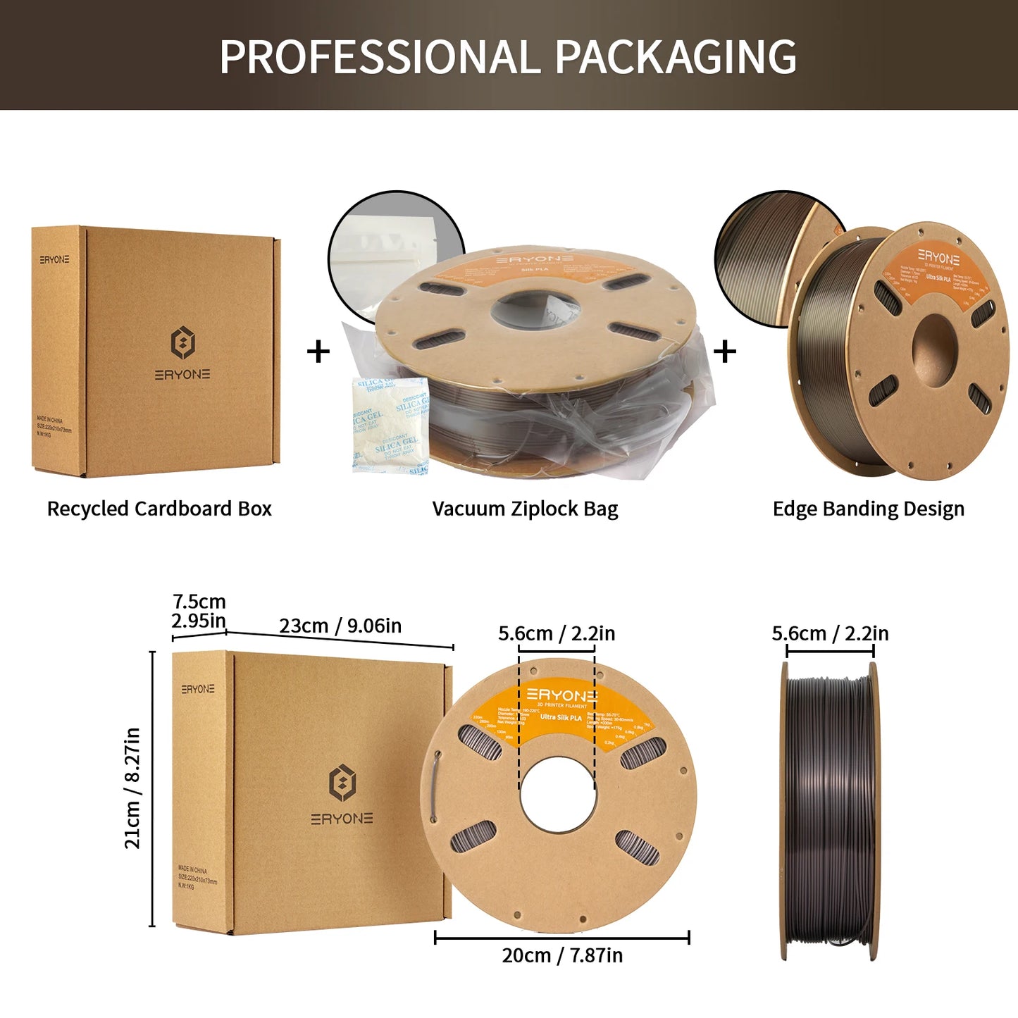 Eryone Promotion New Arrival Ultra SILK PLA Filament 3D Printing 1/3/5/10KG 1.75mm For 3D Printer High Quality Fast delivery