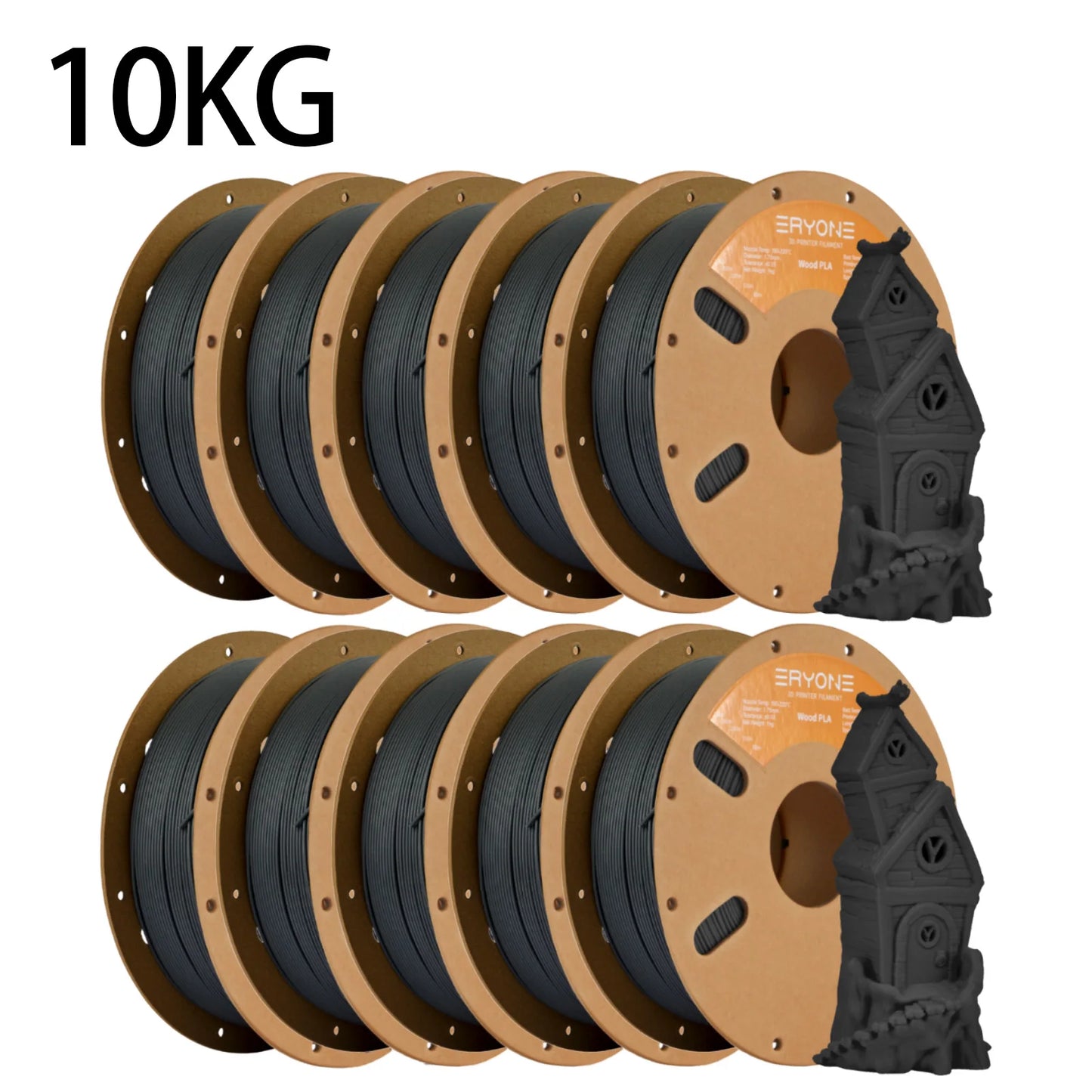 ERYONE 1kg/3KG/10KG Wood PLA Filament 3D Printer PLA Filament 1.75mm +/- 0.03mm, PLA Filament 1KG Cardboard Spool(2.2LBS)