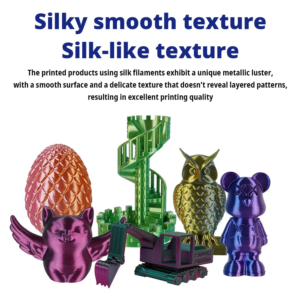 KINGROON 5KG 3KG 1KG PLA Silk 2colors Filament 1.75mm filamentos para impresora 3D High Gloss Finish Vibrant & Shiny Tangle-Free