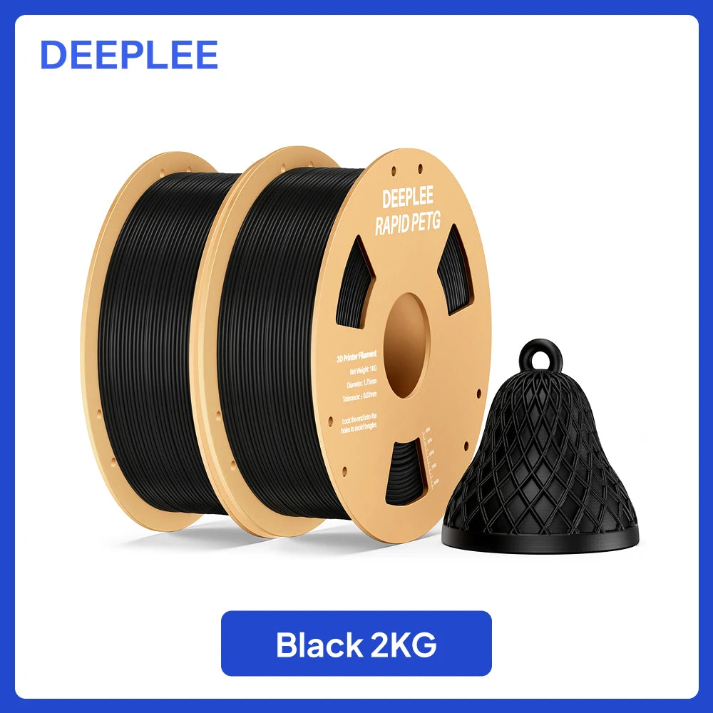 DEEPLEE Rapid PETG Filament 1.75mm 1KG 3d printing materials PETG Black Filament 1kg Fits for Most FDM 3D Printers DEEPLEE