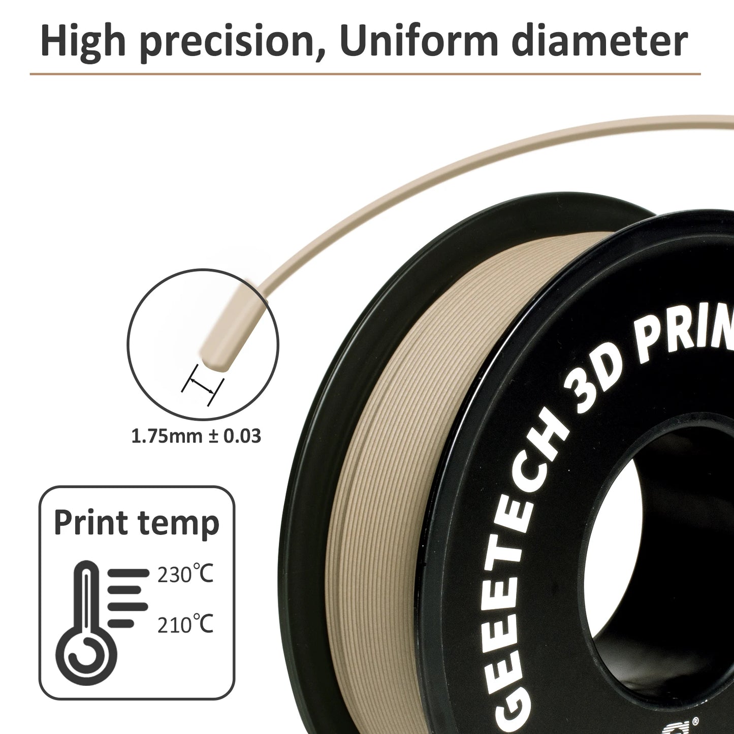 Geeetech Wood PLA 1kg 1.75mm Filament 3d Print wire Vacuum Packaging Local Warehouses Colorful Plastic for FDM 3D printer