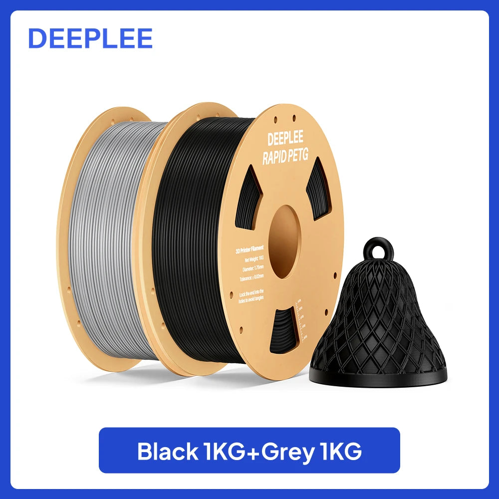 DEEPLEE Rapid PETG Filament 1.75mm 1KG 3d printing materials PETG Black Filament 1kg Fits for Most FDM 3D Printers DEEPLEE