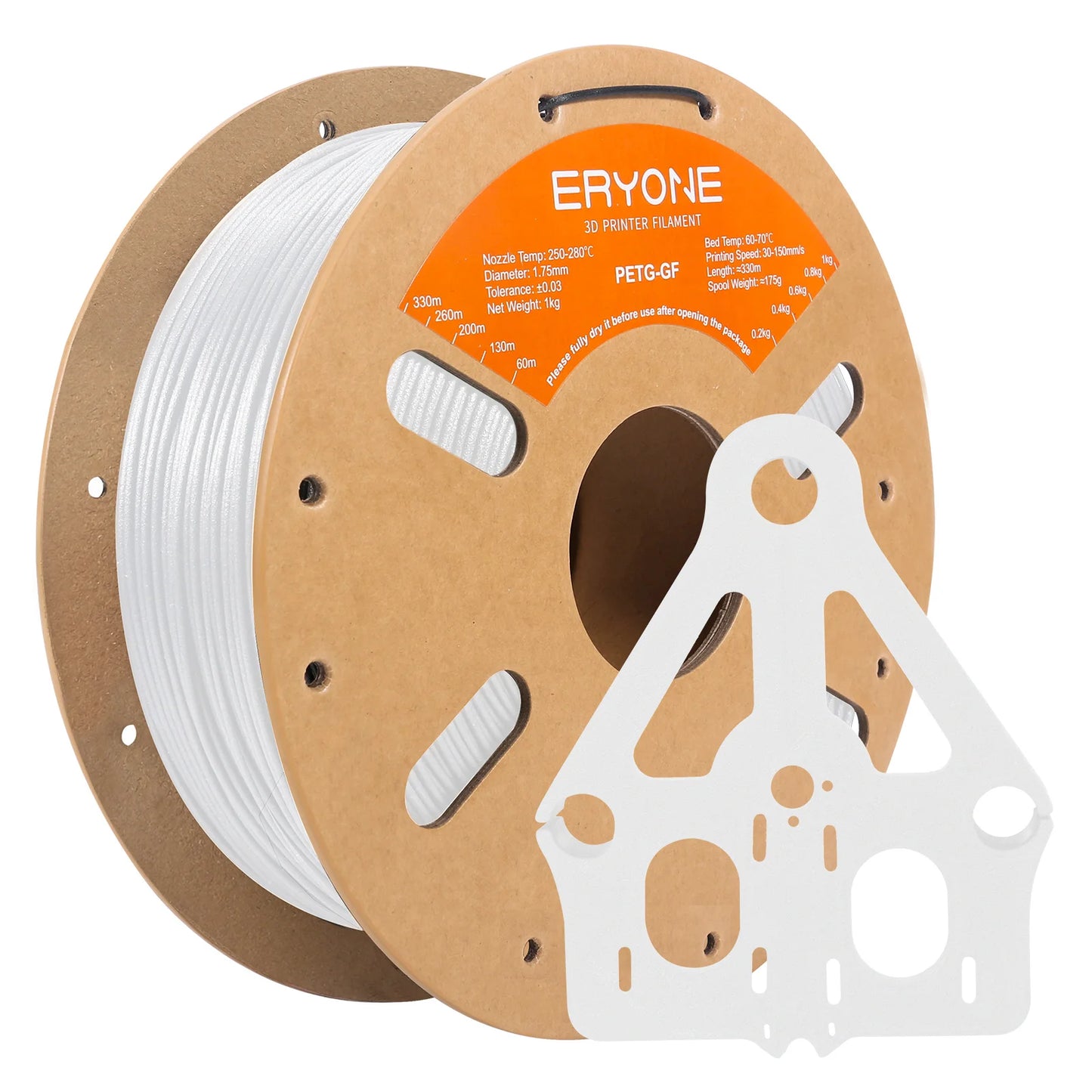 ERYONE 1/5KG  PETG Glass Fiber Filament 1.75mm +/- 0.03mm, 3D Printing Filament PETG GF, 1kg (2.2 LBS)/Spool