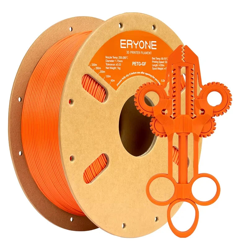 ERYONE 1/5KG  PETG Glass Fiber Filament 1.75mm +/- 0.03mm, 3D Printing Filament PETG GF, 1kg (2.2 LBS)/Spool