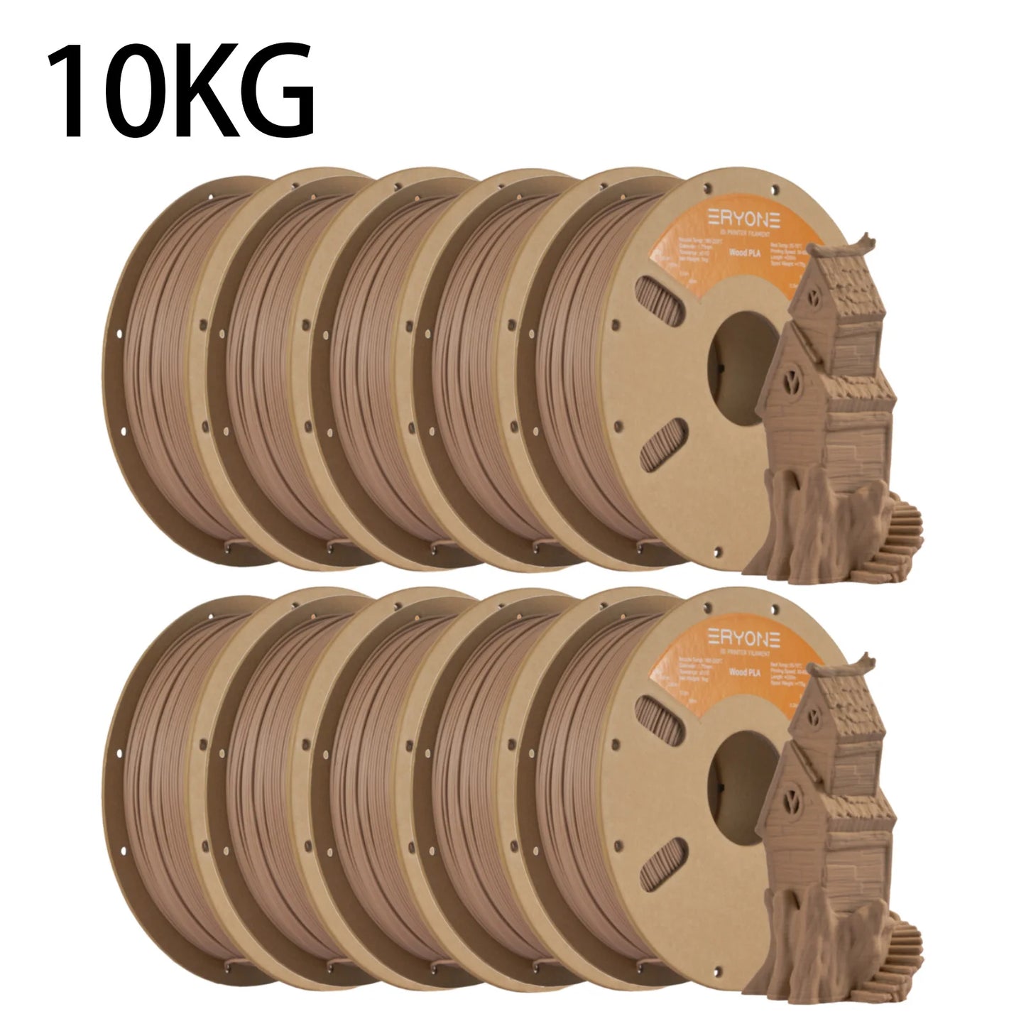 ERYONE 1kg/3KG/10KG Wood PLA Filament 3D Printer PLA Filament 1.75mm +/- 0.03mm, PLA Filament 1KG Cardboard Spool(2.2LBS)