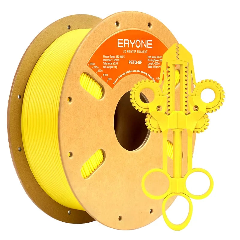 ERYONE 1/5KG  PETG Glass Fiber Filament 1.75mm +/- 0.03mm, 3D Printing Filament PETG GF, 1kg (2.2 LBS)/Spool