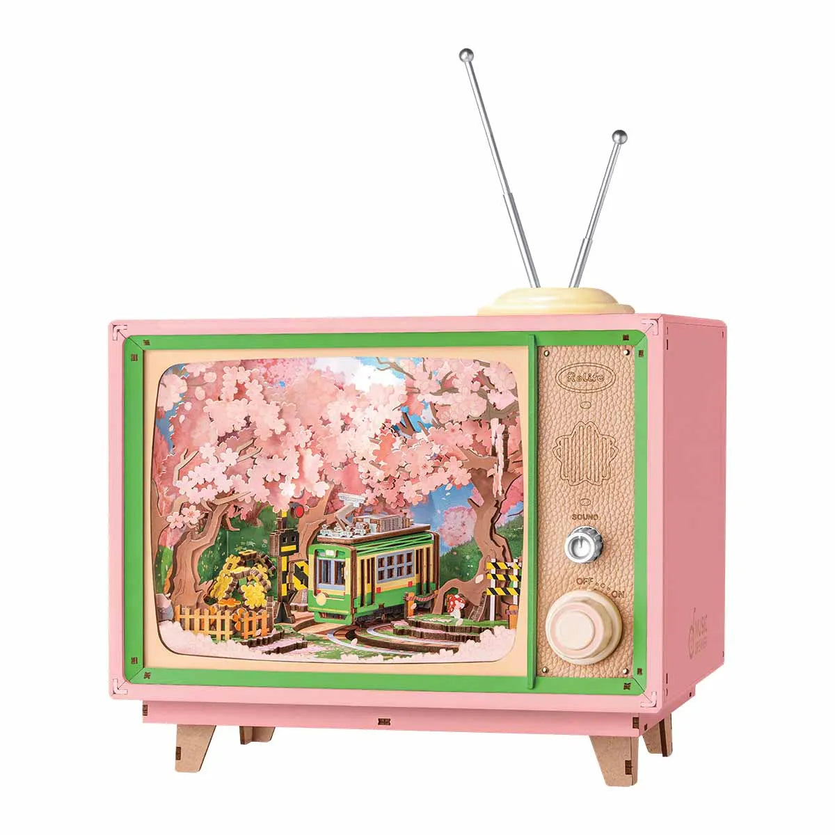 Robotime Rolife Sunset Carnival Music Boxes with Lights Ferris Wheel Home Decoration Luxu Design 3D Wooden Puzzle Toys for Child