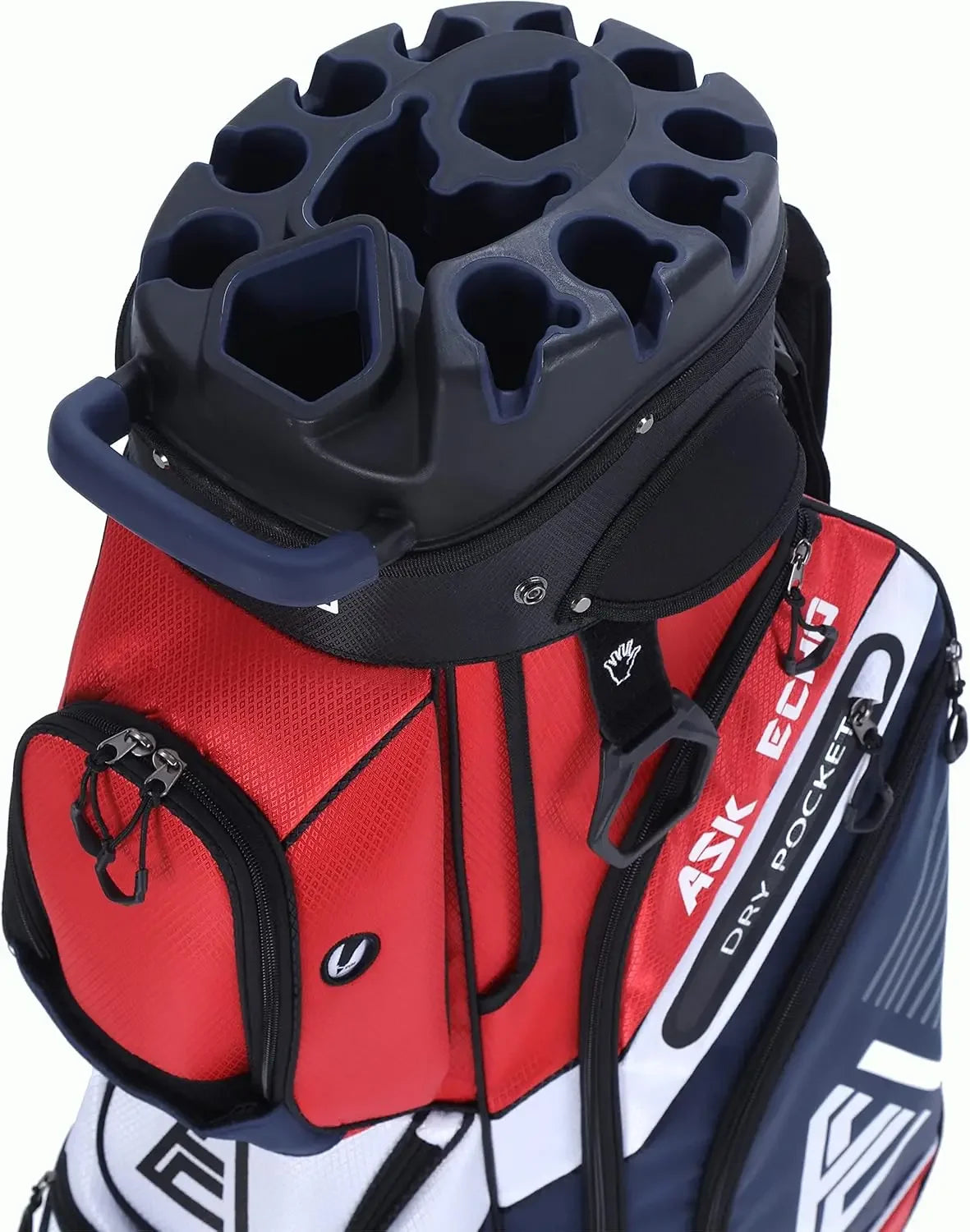 T-Lock Golf Cart Bag with 14 Way Organizer Divider Top, Premium Cart Bag with Handles and Rain Cover for Men
