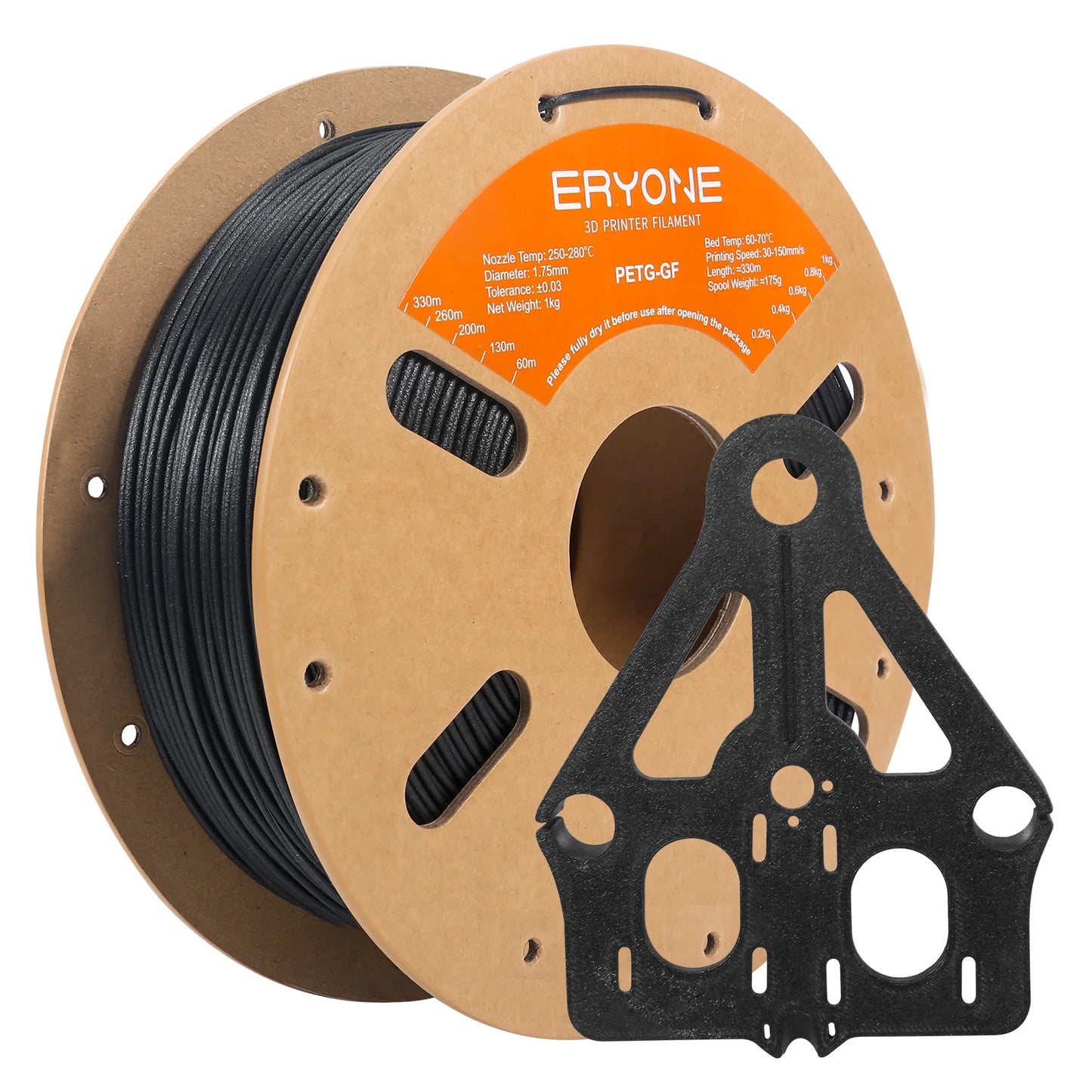 ERYONE 1/5KG  PETG Glass Fiber Filament 1.75mm +/- 0.03mm, 3D Printing Filament PETG GF, 1kg (2.2 LBS)/Spool
