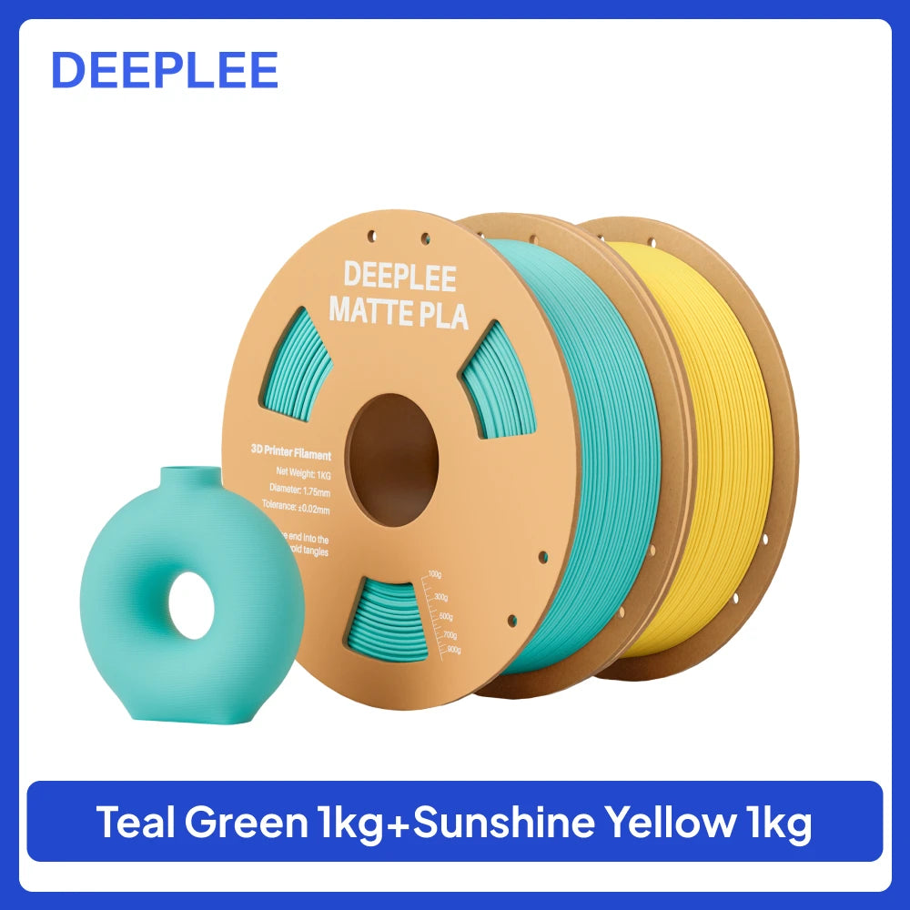 DEEPLEE Matte PLA Filament 1KG,1.75mm FDM 3D Printer Filament Dimensional Accuracy +/- 0.02mm, 1kg Carboard Spool (2.2lbs)